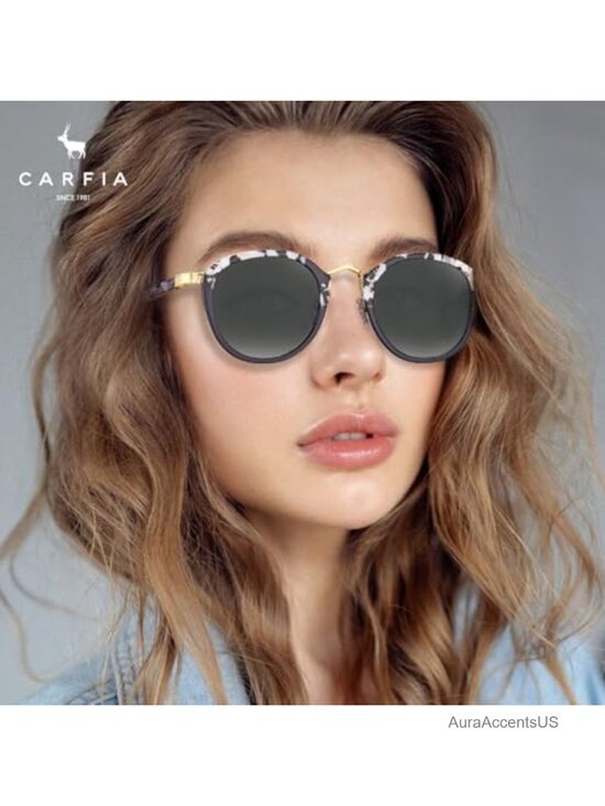 Acetate Metal Bridge Retro Round Sunglasses Polarized UV Protection